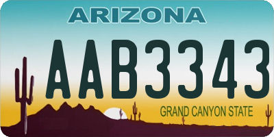 AZ license plate AAB3343