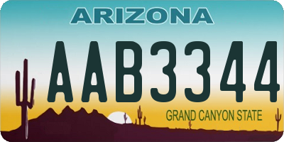 AZ license plate AAB3344