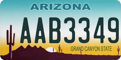 AZ license plate AAB3349