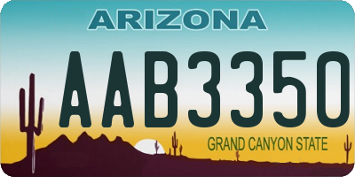 AZ license plate AAB3350