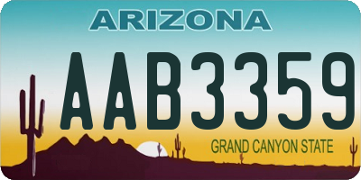 AZ license plate AAB3359