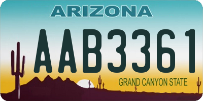 AZ license plate AAB3361