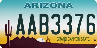 AZ license plate AAB3376