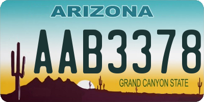 AZ license plate AAB3378