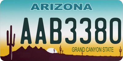 AZ license plate AAB3380