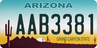 AZ license plate AAB3381