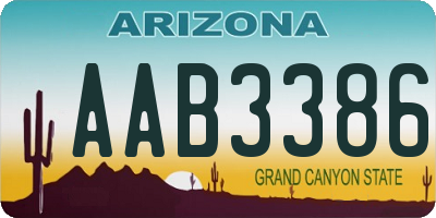 AZ license plate AAB3386