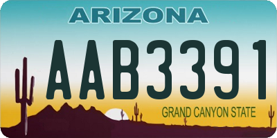 AZ license plate AAB3391