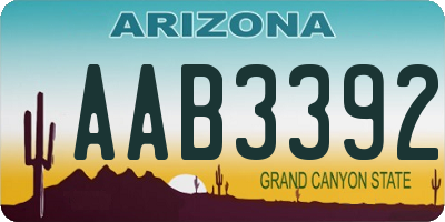 AZ license plate AAB3392