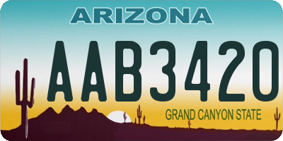 AZ license plate AAB3420