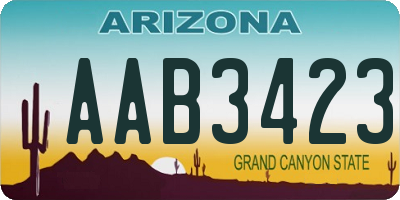 AZ license plate AAB3423