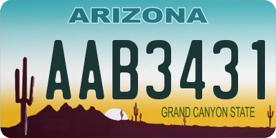 AZ license plate AAB3431