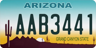 AZ license plate AAB3441