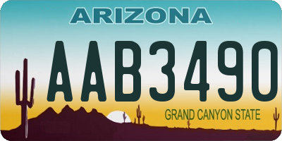 AZ license plate AAB3490