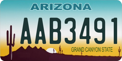 AZ license plate AAB3491