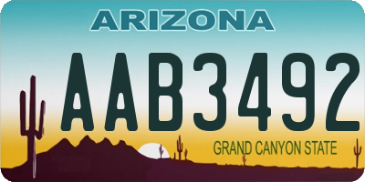 AZ license plate AAB3492