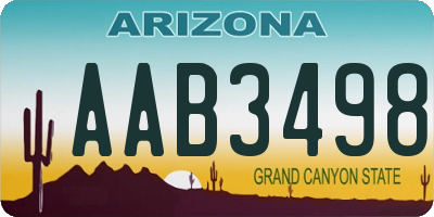 AZ license plate AAB3498