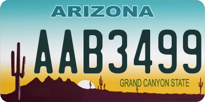 AZ license plate AAB3499