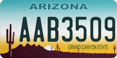 AZ license plate AAB3509