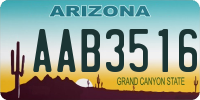 AZ license plate AAB3516