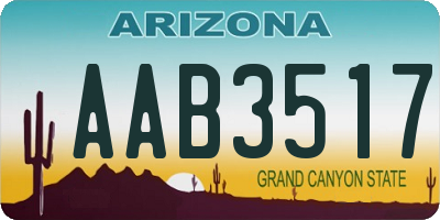 AZ license plate AAB3517