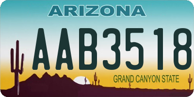 AZ license plate AAB3518