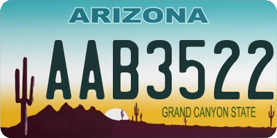 AZ license plate AAB3522