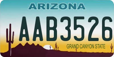AZ license plate AAB3526