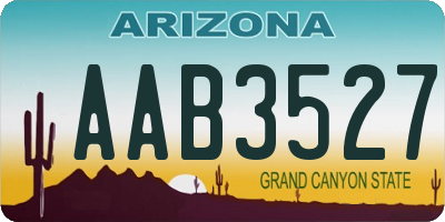 AZ license plate AAB3527