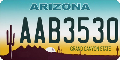 AZ license plate AAB3530