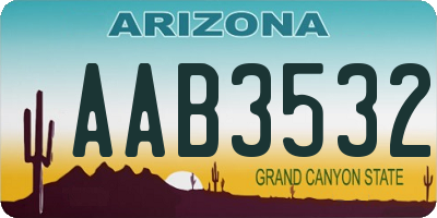 AZ license plate AAB3532