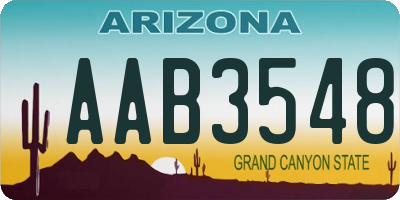 AZ license plate AAB3548