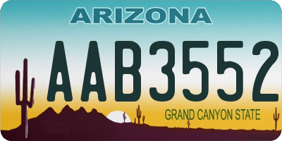 AZ license plate AAB3552