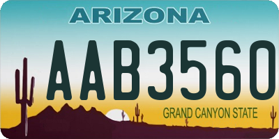 AZ license plate AAB3560