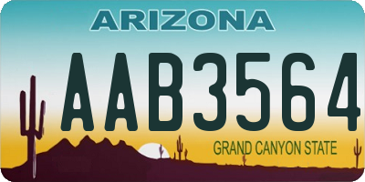 AZ license plate AAB3564
