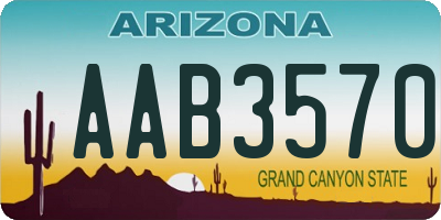 AZ license plate AAB3570