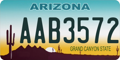 AZ license plate AAB3572