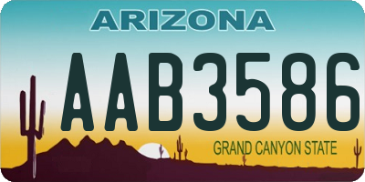 AZ license plate AAB3586