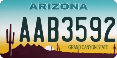 AZ license plate AAB3592
