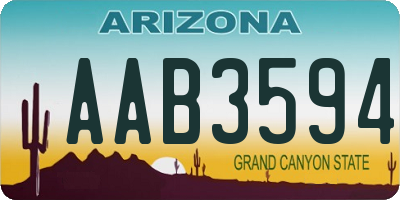 AZ license plate AAB3594