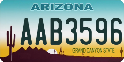 AZ license plate AAB3596