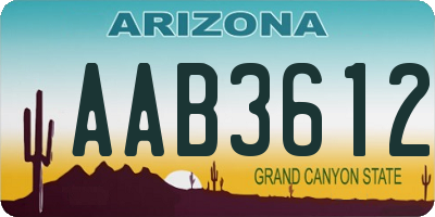 AZ license plate AAB3612