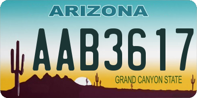 AZ license plate AAB3617