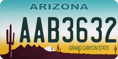 AZ license plate AAB3632