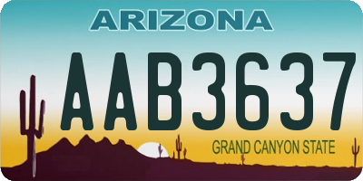 AZ license plate AAB3637