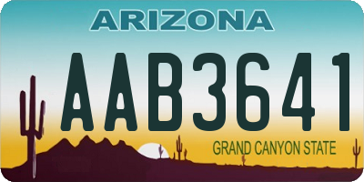 AZ license plate AAB3641
