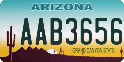 AZ license plate AAB3656