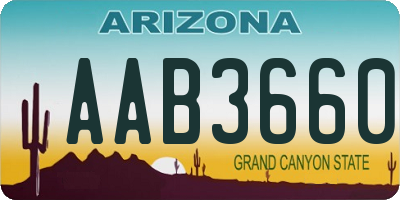 AZ license plate AAB3660