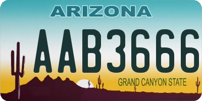 AZ license plate AAB3666