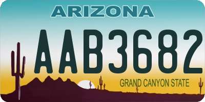 AZ license plate AAB3682